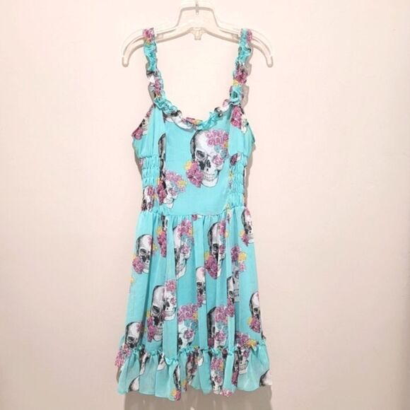 FINAL SALE🌷ROYAL Bones skull print dress size Small - Picture 3 of 16
